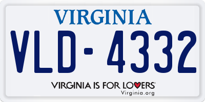 VA license plate VLD4332