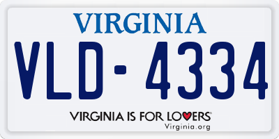 VA license plate VLD4334