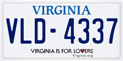 VA license plate VLD4337