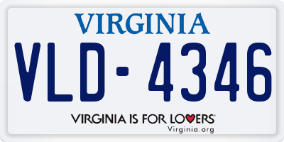 VA license plate VLD4346