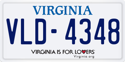VA license plate VLD4348