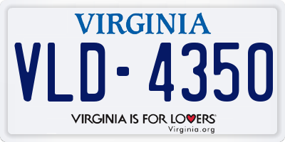 VA license plate VLD4350