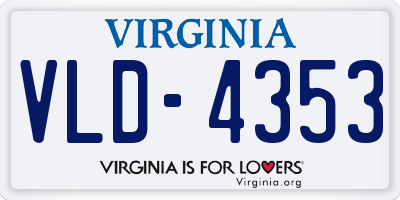 VA license plate VLD4353