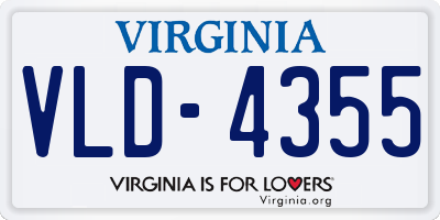 VA license plate VLD4355