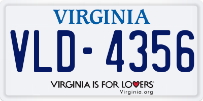 VA license plate VLD4356