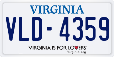 VA license plate VLD4359