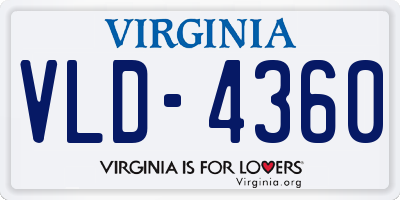 VA license plate VLD4360