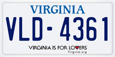 VA license plate VLD4361