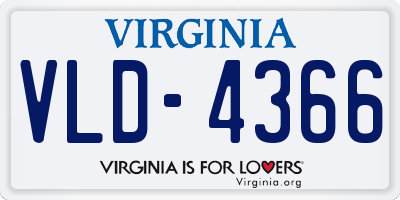 VA license plate VLD4366
