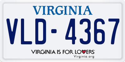 VA license plate VLD4367