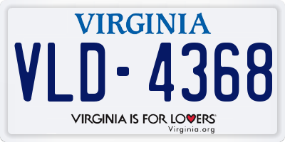 VA license plate VLD4368