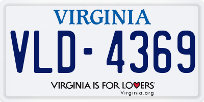 VA license plate VLD4369