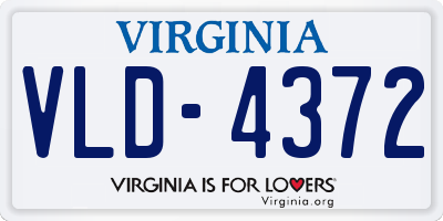 VA license plate VLD4372