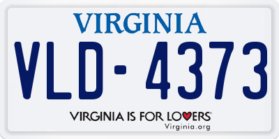 VA license plate VLD4373