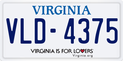 VA license plate VLD4375