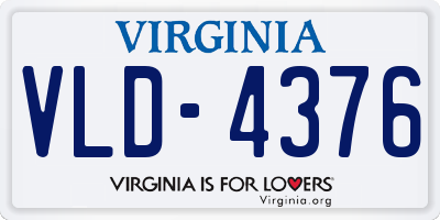 VA license plate VLD4376