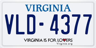 VA license plate VLD4377