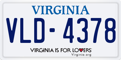 VA license plate VLD4378