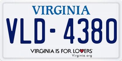 VA license plate VLD4380