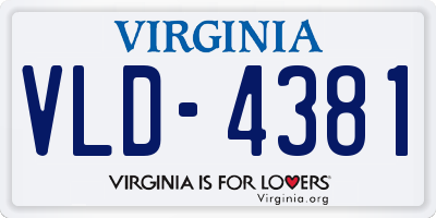 VA license plate VLD4381