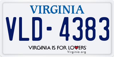 VA license plate VLD4383
