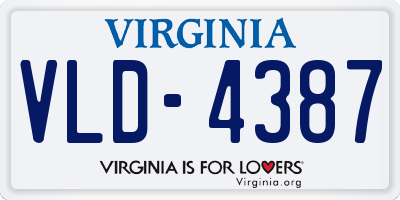 VA license plate VLD4387