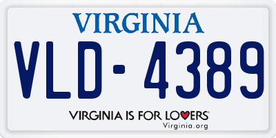 VA license plate VLD4389