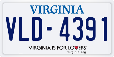 VA license plate VLD4391