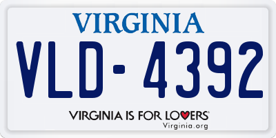 VA license plate VLD4392