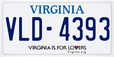 VA license plate VLD4393