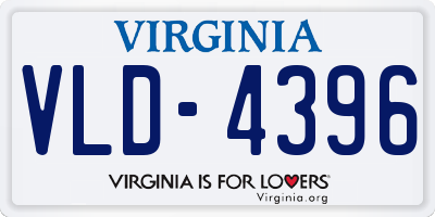 VA license plate VLD4396
