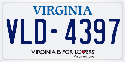 VA license plate VLD4397