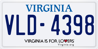 VA license plate VLD4398