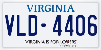 VA license plate VLD4406