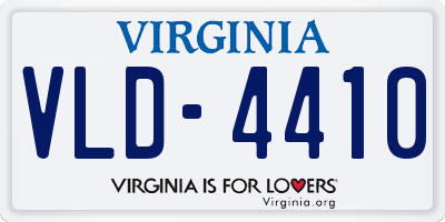 VA license plate VLD4410