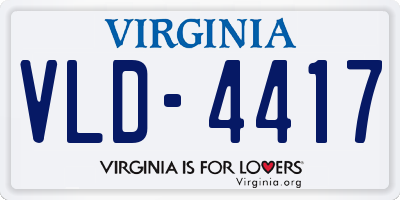 VA license plate VLD4417