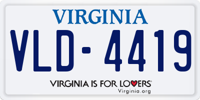 VA license plate VLD4419