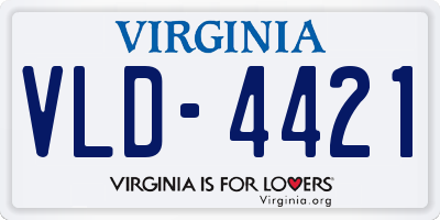 VA license plate VLD4421