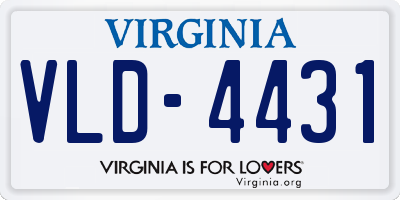 VA license plate VLD4431