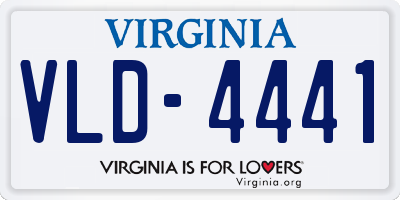 VA license plate VLD4441