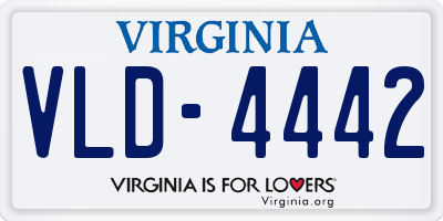 VA license plate VLD4442