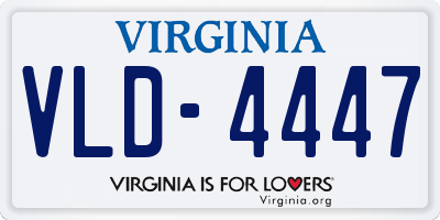 VA license plate VLD4447