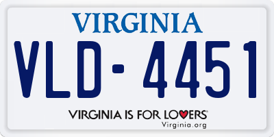 VA license plate VLD4451