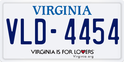 VA license plate VLD4454