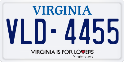 VA license plate VLD4455