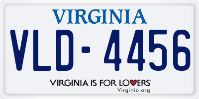 VA license plate VLD4456