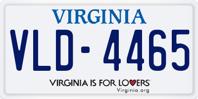 VA license plate VLD4465
