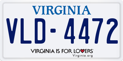 VA license plate VLD4472