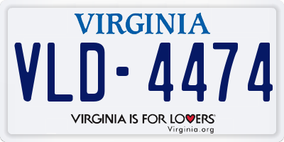 VA license plate VLD4474