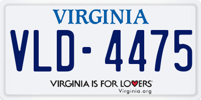 VA license plate VLD4475